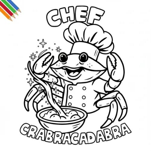 Chef Crabracadabra Kleurplaat thumbnail