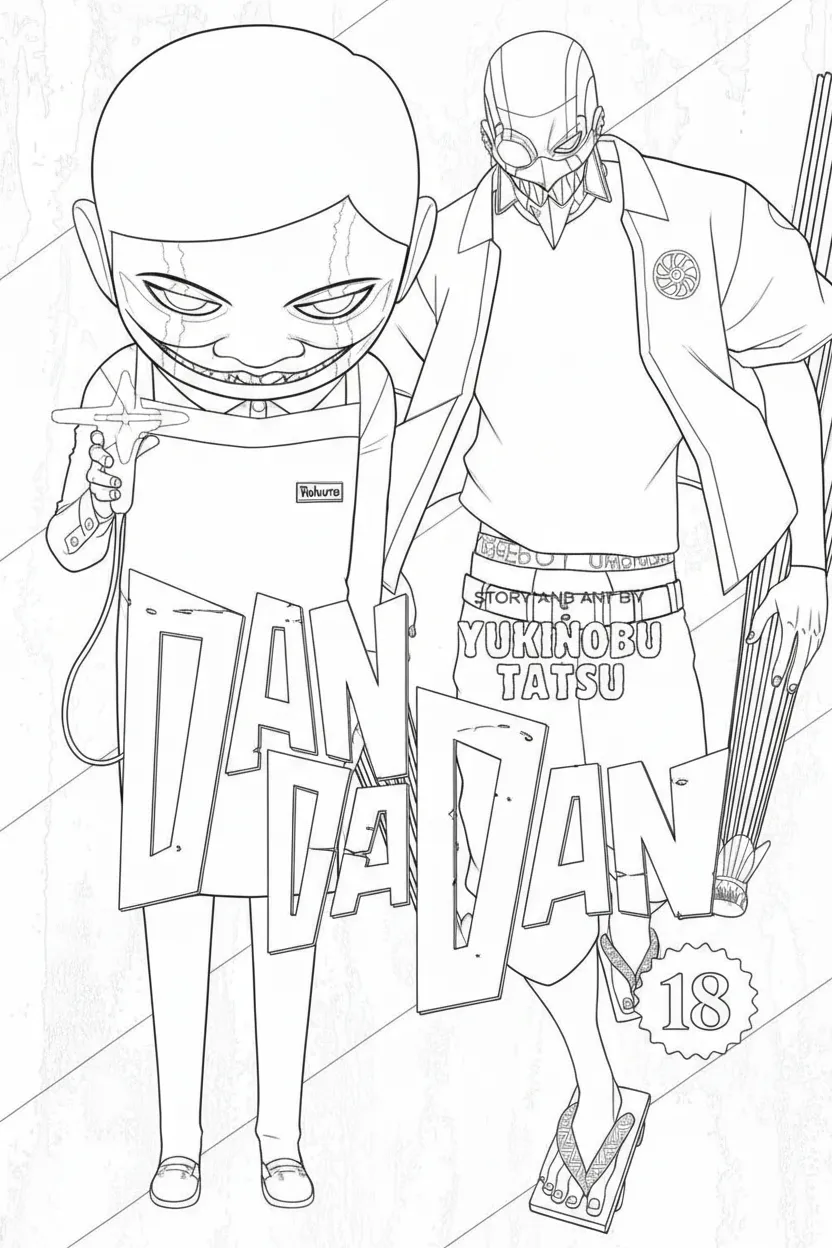 Dandadan Kleurplaat 14