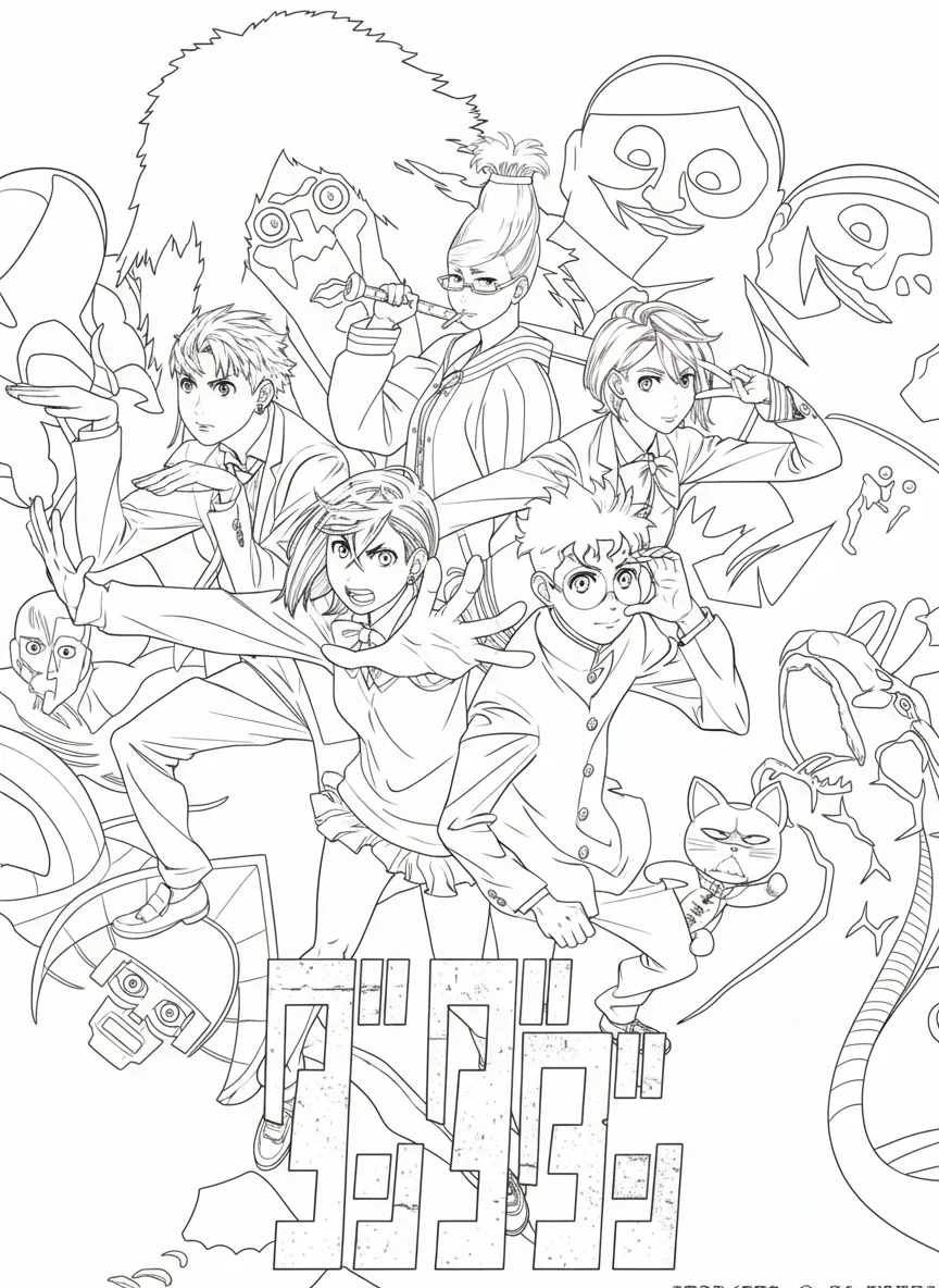 Dandadan Kleurplaat 15