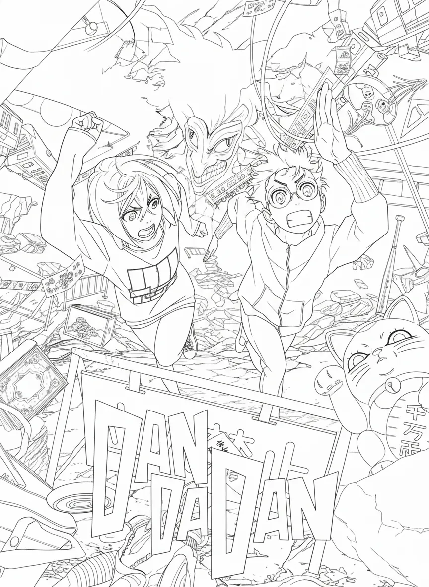 Dandadan Kleurplaat 22