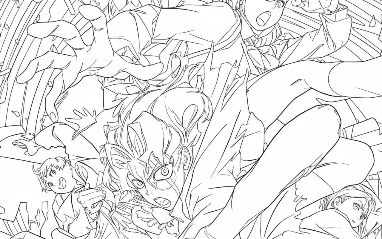 Dandadan Kleurplaat 5