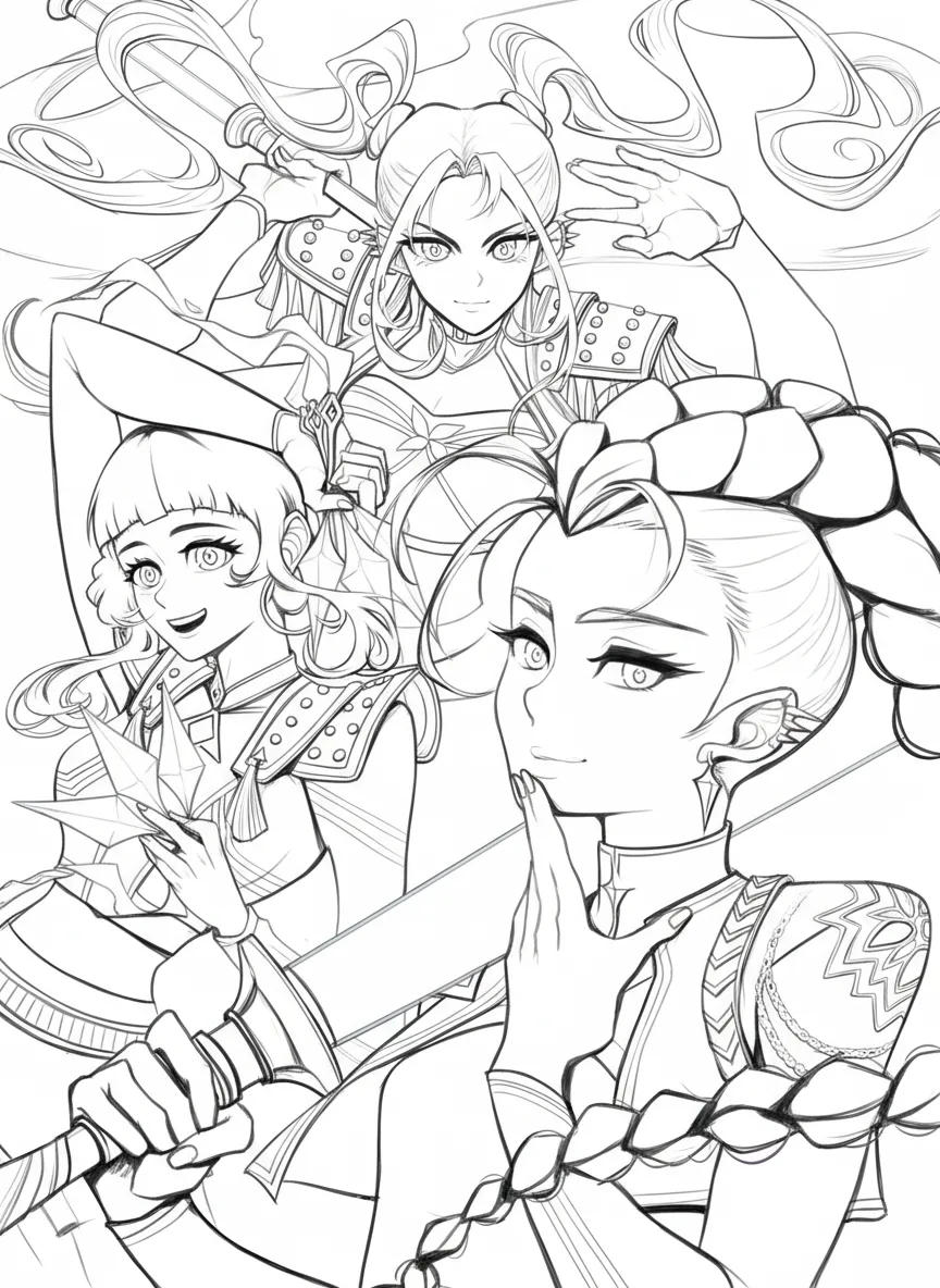 Huntrix Kleurplaat 6