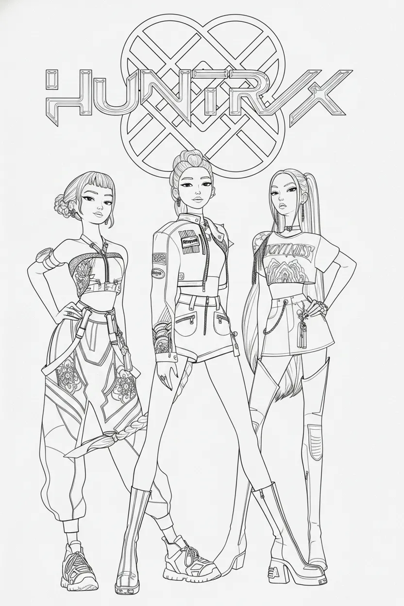 Huntrix Kleurplaat 8