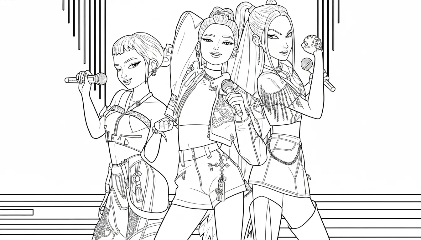 Huntrix Kleurplaat 9