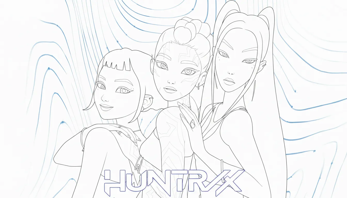 Huntrix Kleurplaat 10