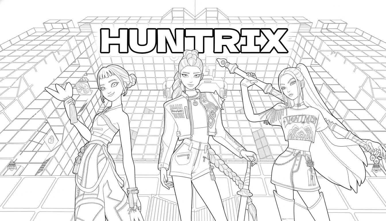 Huntrix Kleurplaat 11