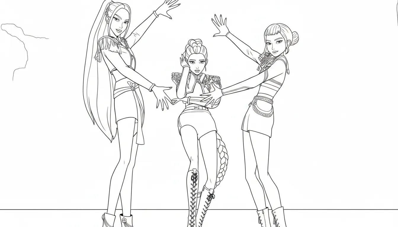 Huntrix Kleurplaat 12