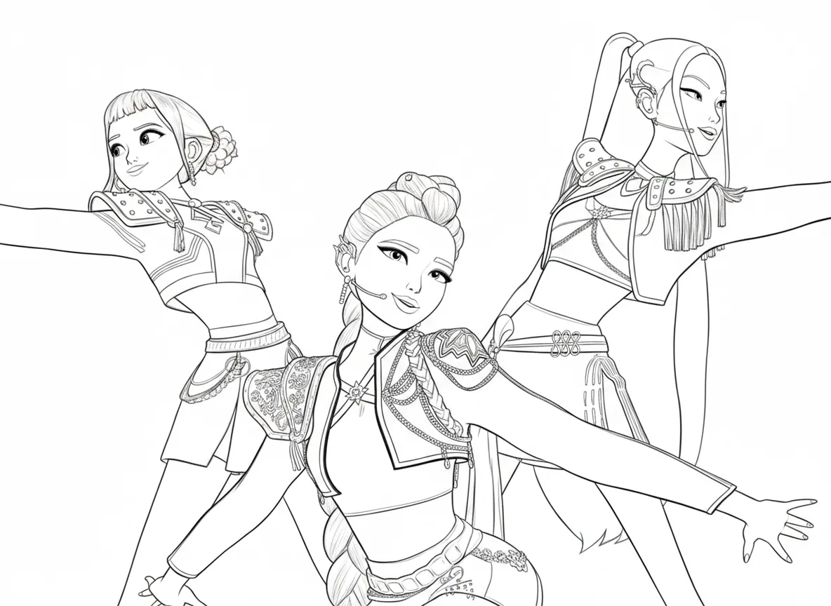 Huntrix Kleurplaat 13