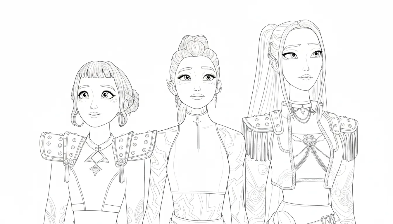 Huntrix Kleurplaat 5