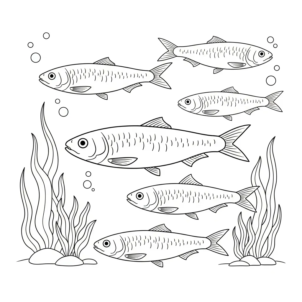 Sardine Kleurplaat 1