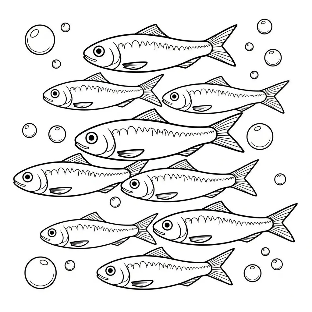 Sardine Kleurplaat 2