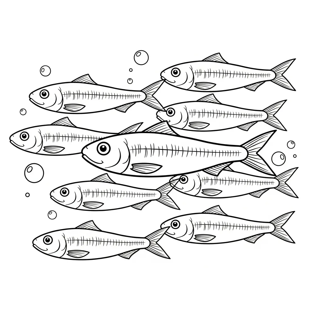 Sardine Kleurplaat 3