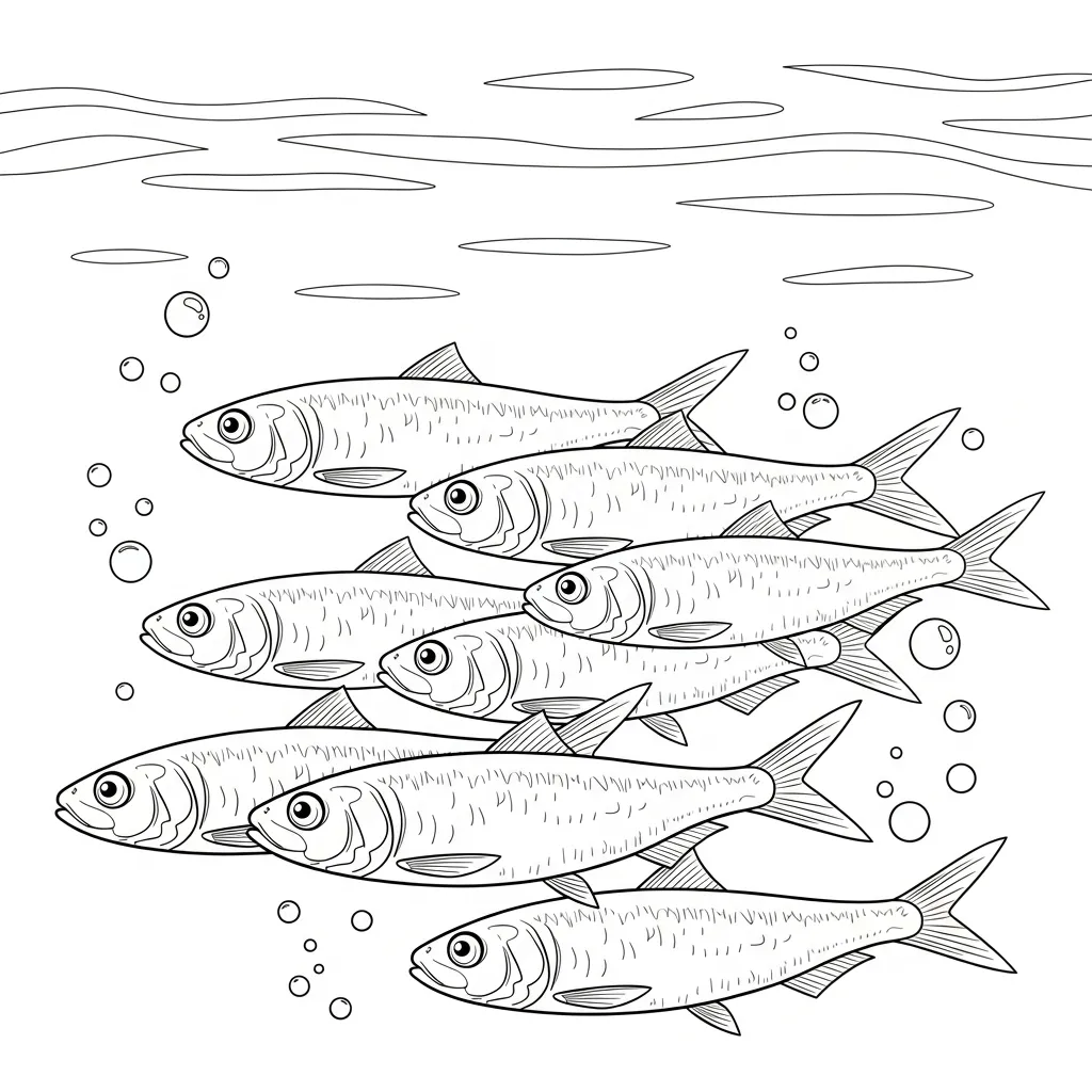 Sardine Kleurplaat 4