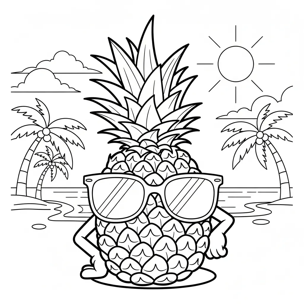 Ananas Kleurplaat 2