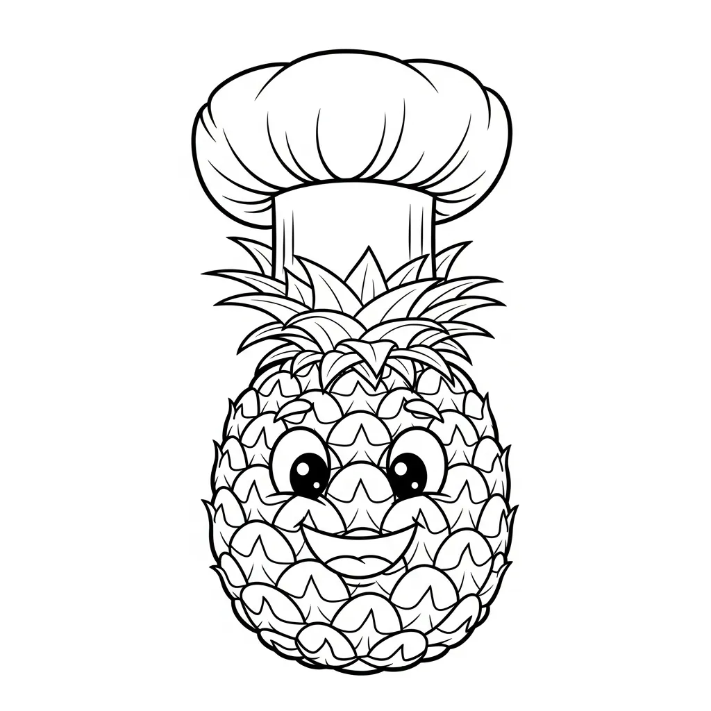 Ananas Kleurplaat 3