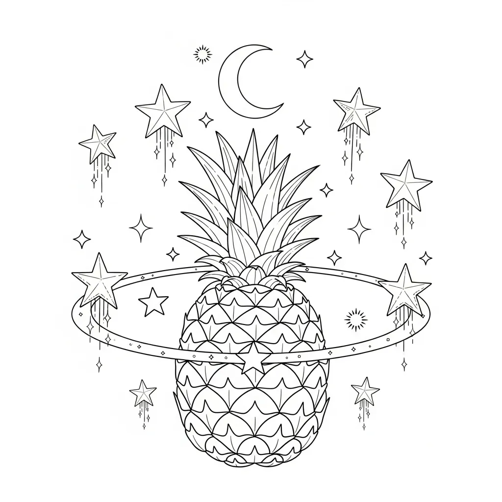 Ananas Kleurplaat 4