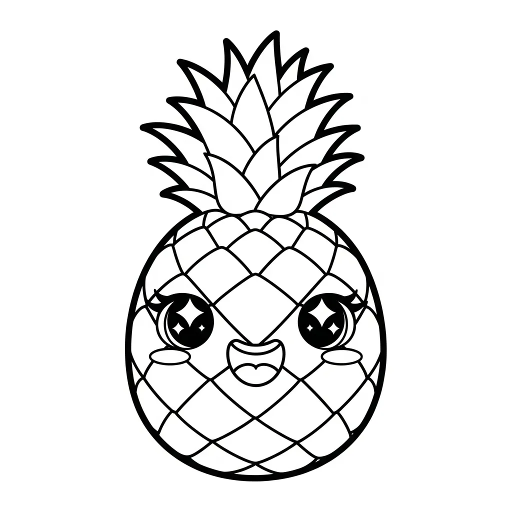 Ananas Kleurplaat 7