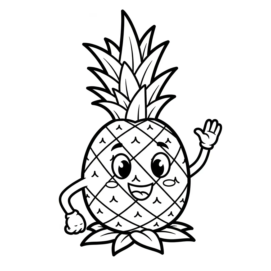 Ananas Kleurplaat 10