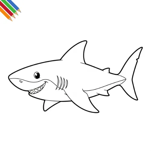 Haaien Kleurplaat thumbnail