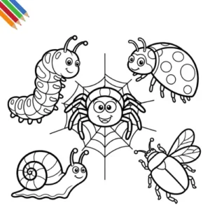 Ausmalbild „Krabbeltiere“ (Miniaturansicht)