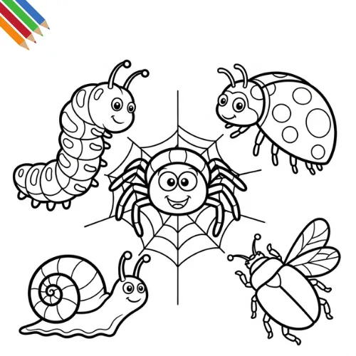 Kriebelbeestjes Kleurplaat thumbnail