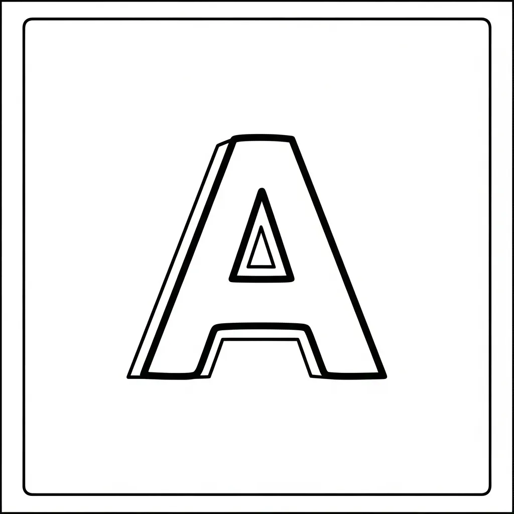 Letter A Kleurplaat 7