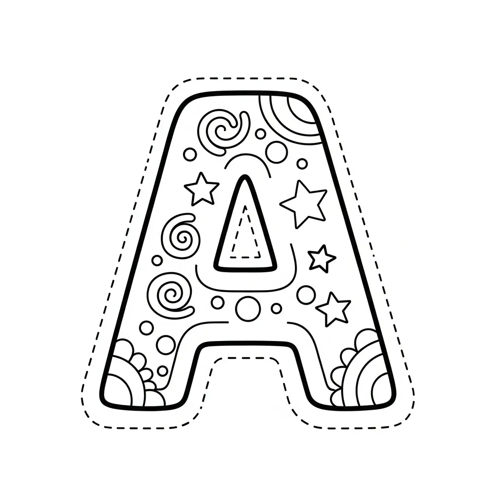 Letter A Kleurplaat 1