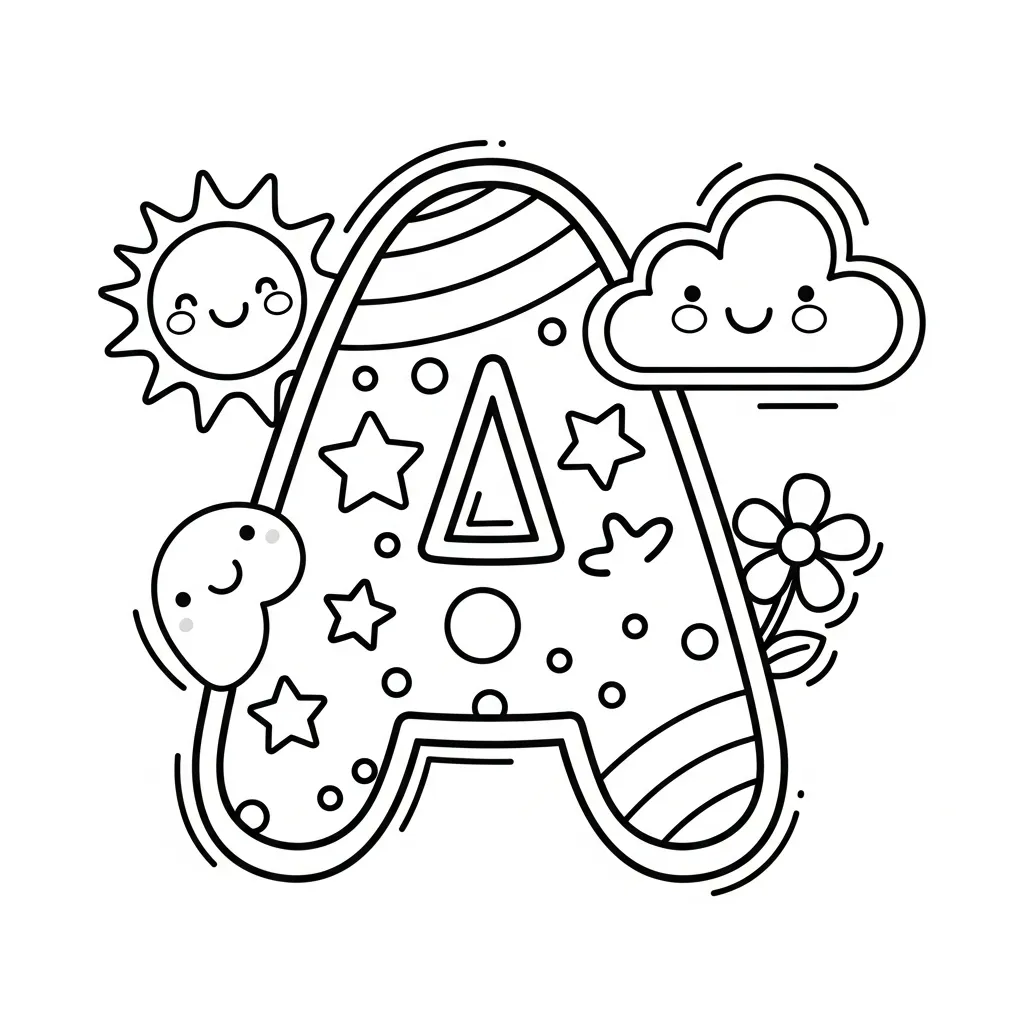 Letter A Kleurplaat 2