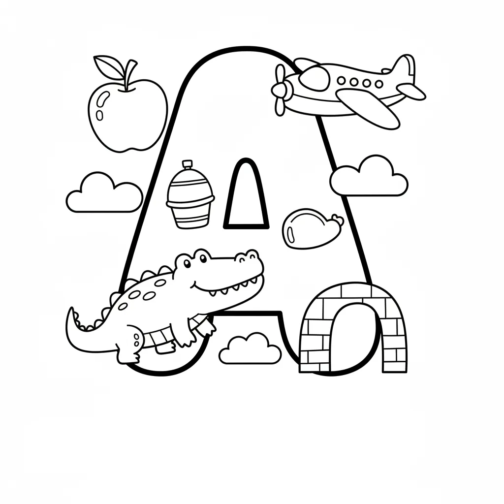 Letter A Kleurplaat 8