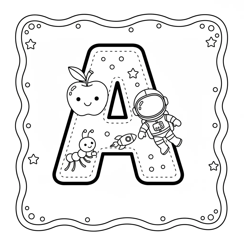 Letter A Kleurplaat 9