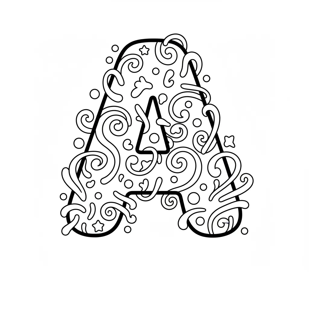 Letter A Kleurplaat 4