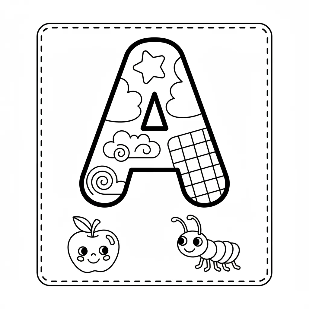 Letter A Kleurplaat 5