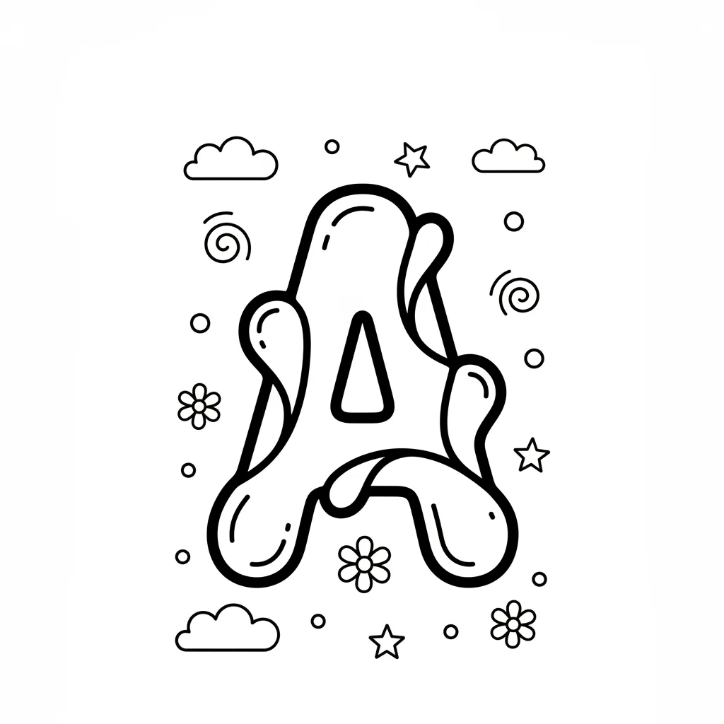 Letter A Kleurplaat 6