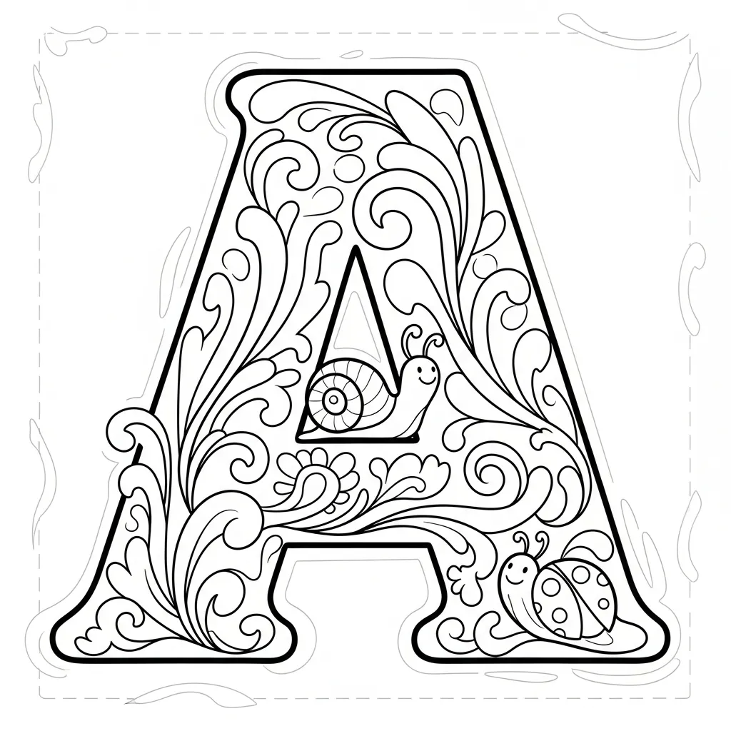 Letter A Kleurplaat