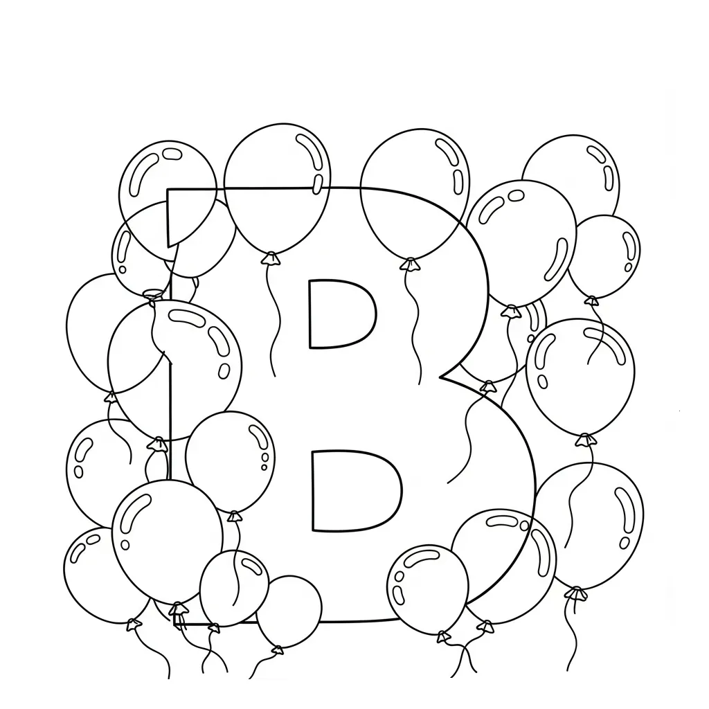 Letter B Kleurplaat 7