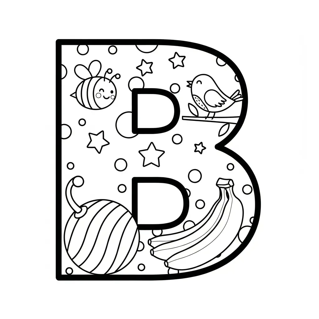 Letter B Kleurplaat 1