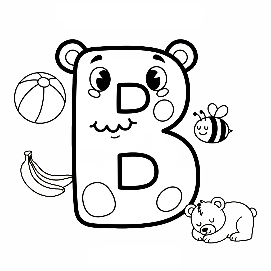 Letter B Kleurplaat 2