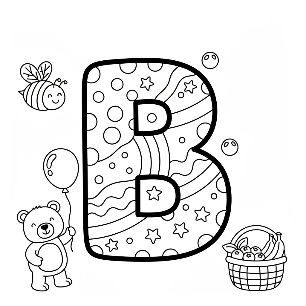 Letter B Kleurplaat 3