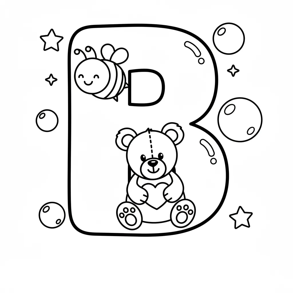 Letter B Kleurplaat 4