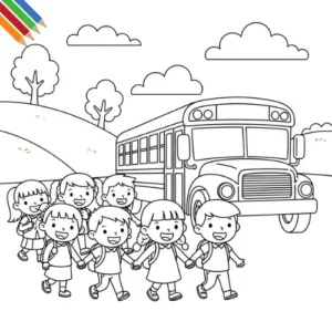 Schoolreisje Kleurplaat thumbnail