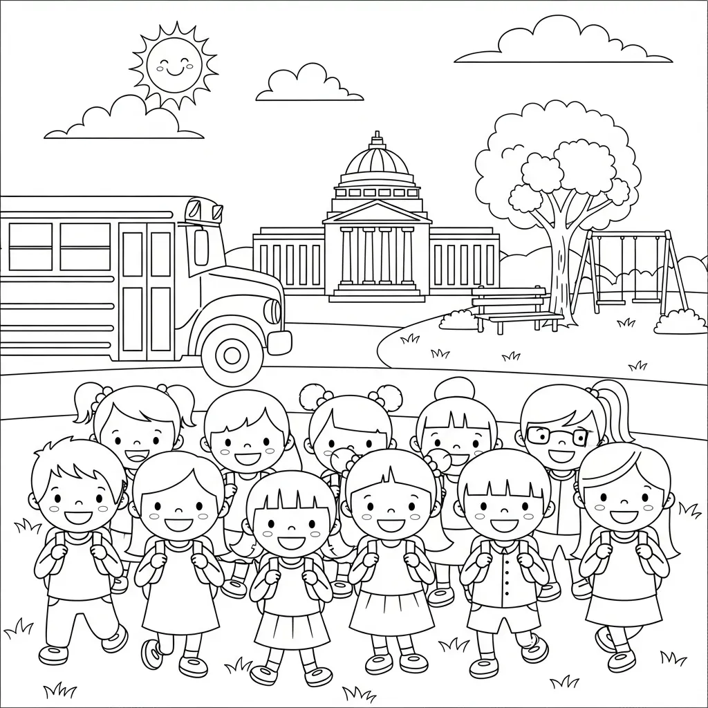 Schoolreisje Kleurplaat 1