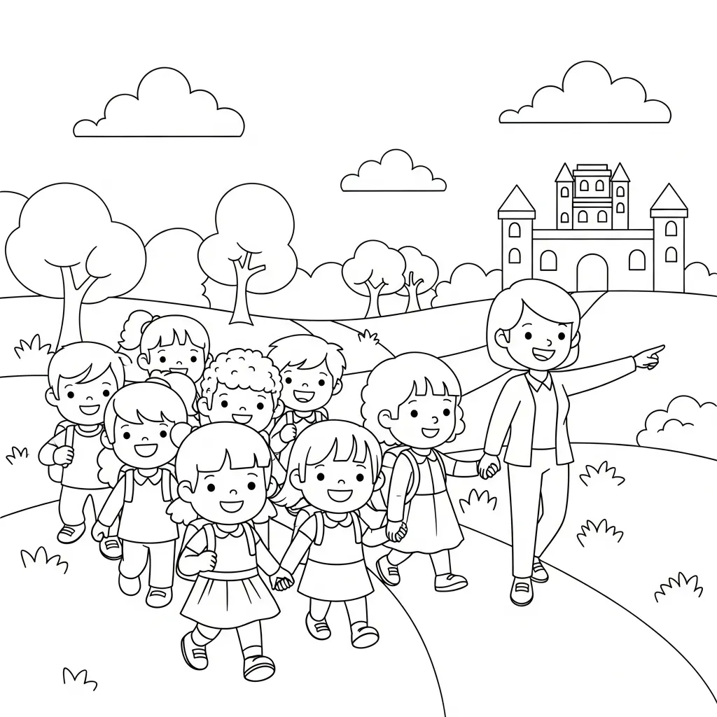 Schoolreisje Kleurplaat 2