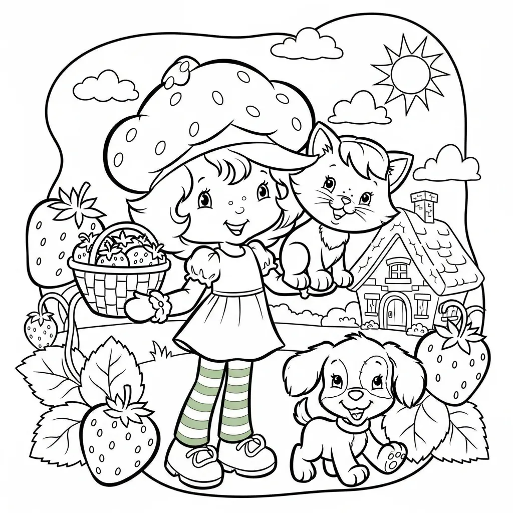 Strawberry Shortcake Kleurplaat 15 Strawberry Shortcake Kleurplaat 7