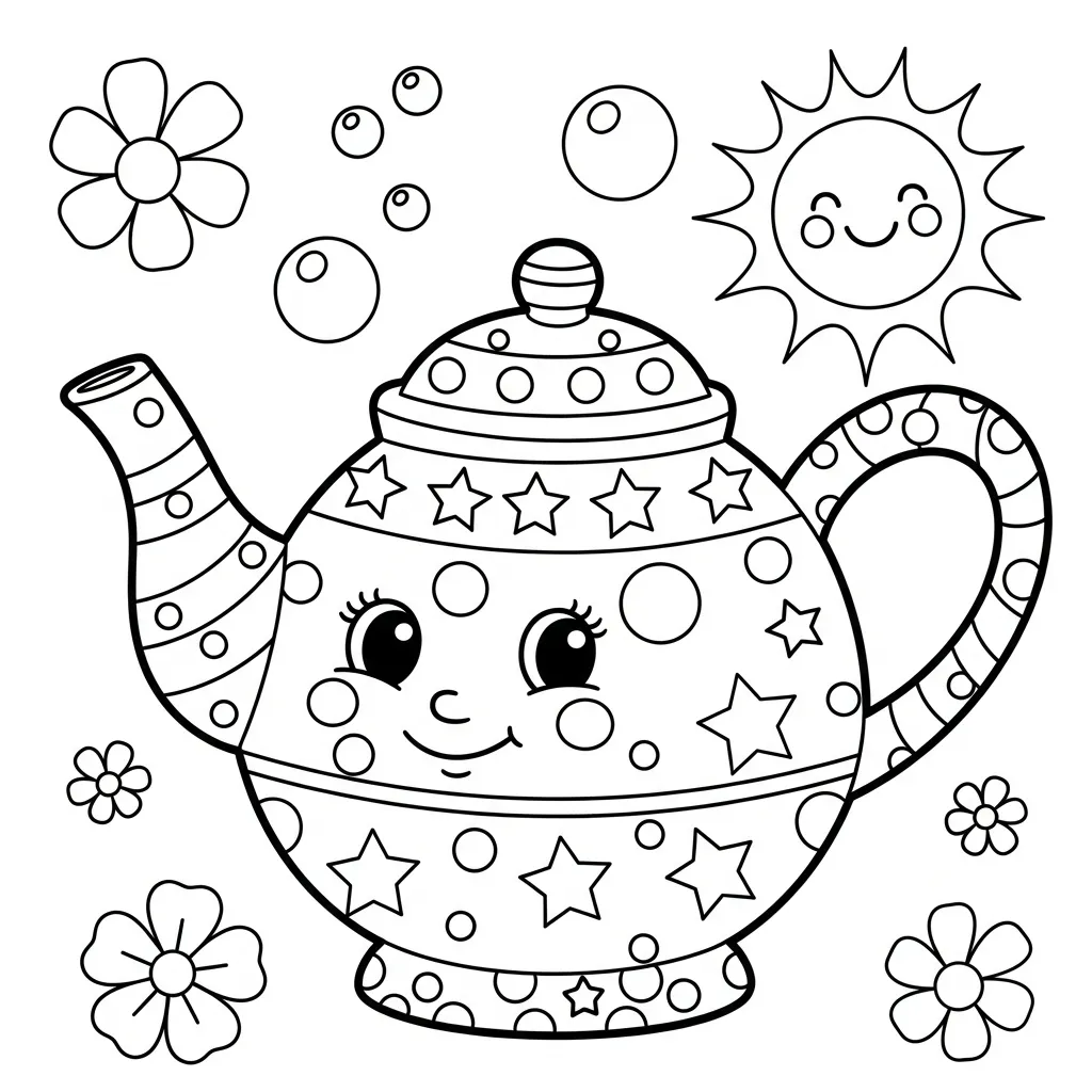 Theepot Kleurplaat 1