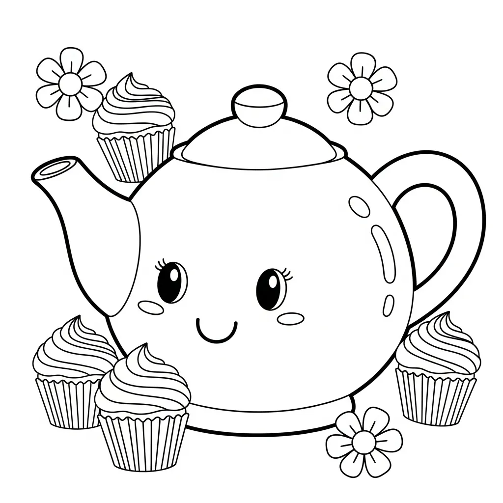 Theepot Kleurplaat 6