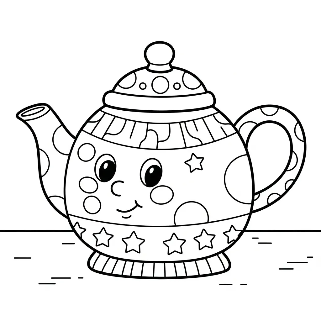 Theepot Kleurplaat 7