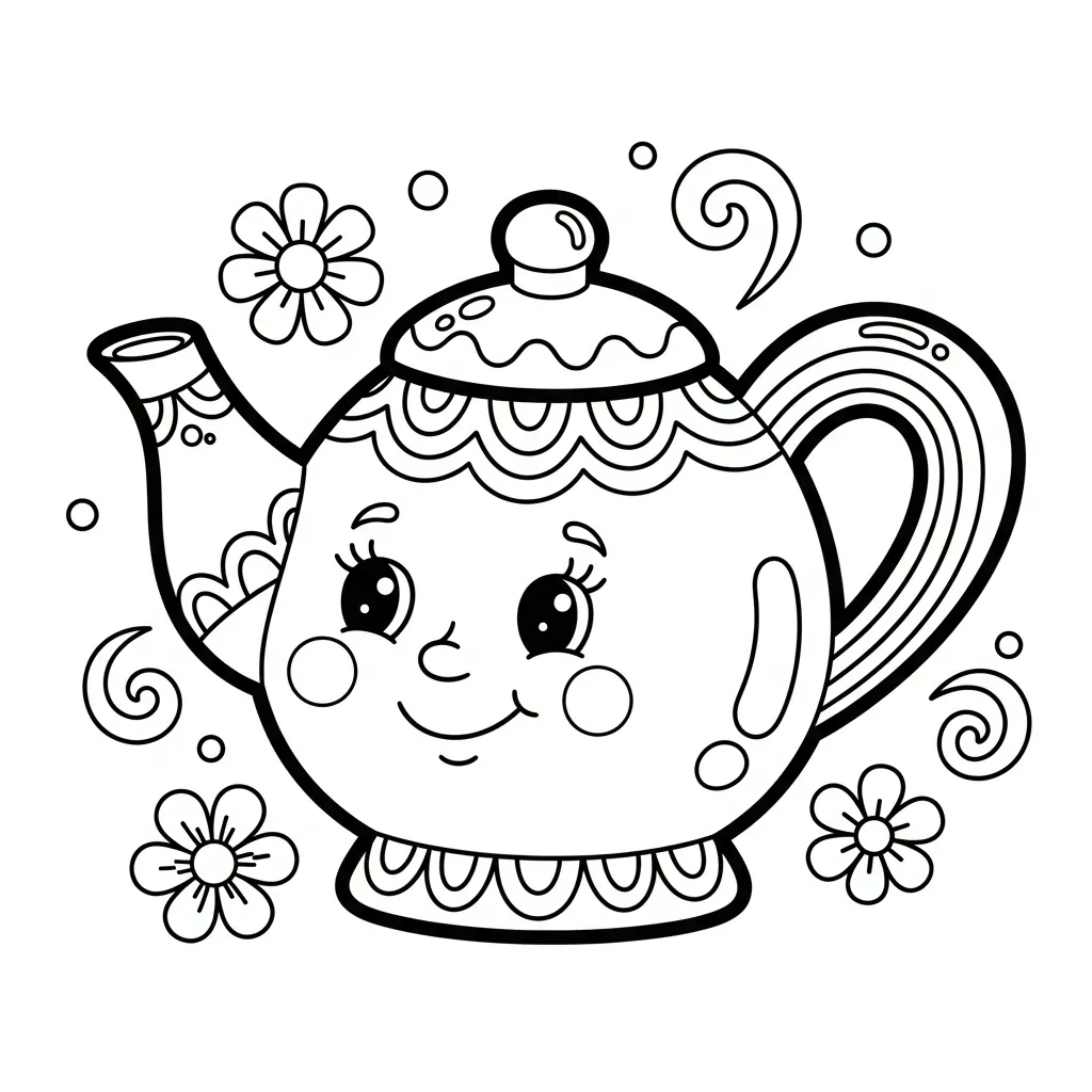 Theepot Kleurplaat 8