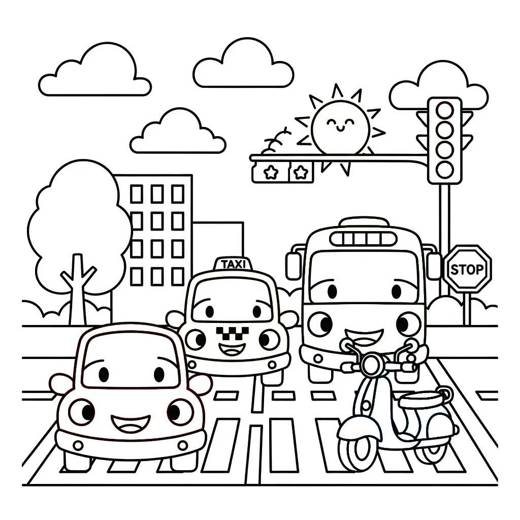 Verkeer Kleurplaat 1