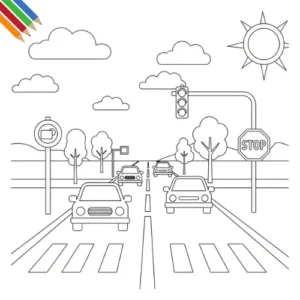 Verkeer Kleurplaat thumbnail