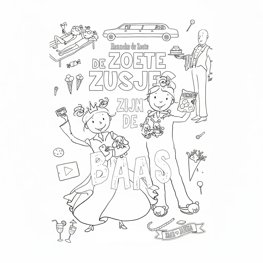 Zoete Zusjes Kleurplaat 1